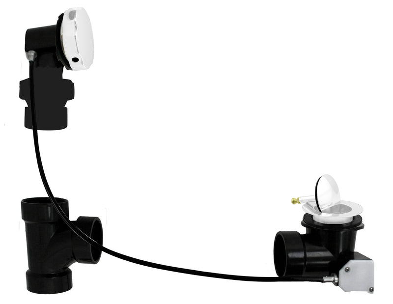 Westbrass D50A35BJ Sch. 40 ABS 35 in. Cable Drive Bath Waste - Ball Joint Head