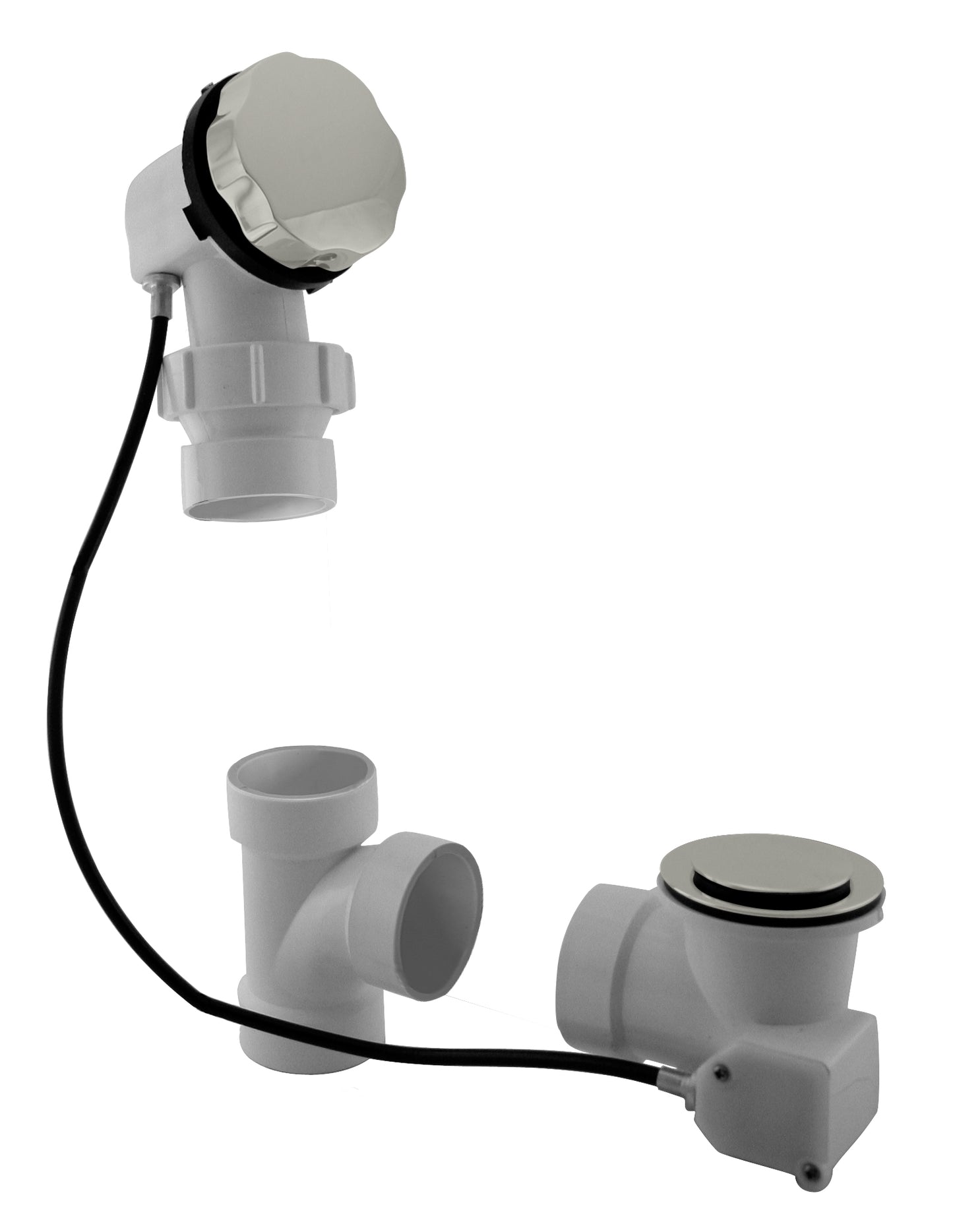 Westbrass D50P27BJ Sch. 40 PVC 27 in. Cable Drive Bath Waste - Ball Joint Head