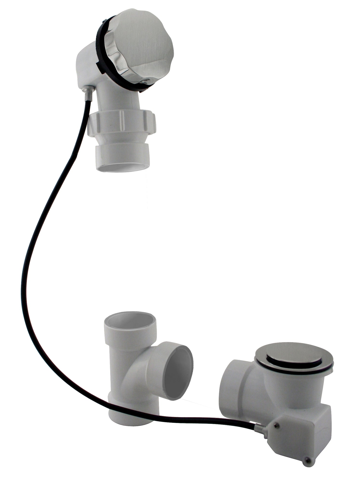 Westbrass D50P27BJ Sch. 40 PVC 27 in. Cable Drive Bath Waste - Ball Joint Head