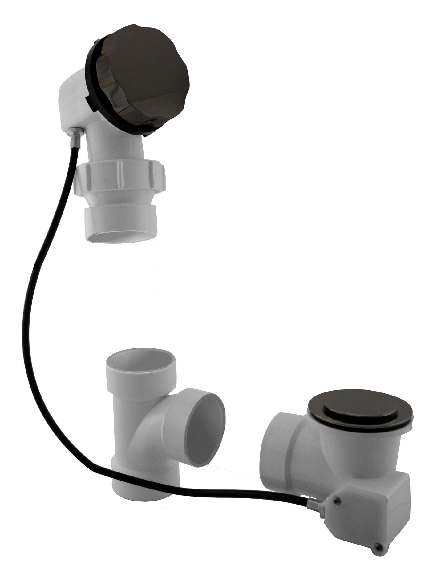 Westbrass D50P27BJ Sch. 40 PVC 27 in. Cable Drive Bath Waste - Ball Joint Head