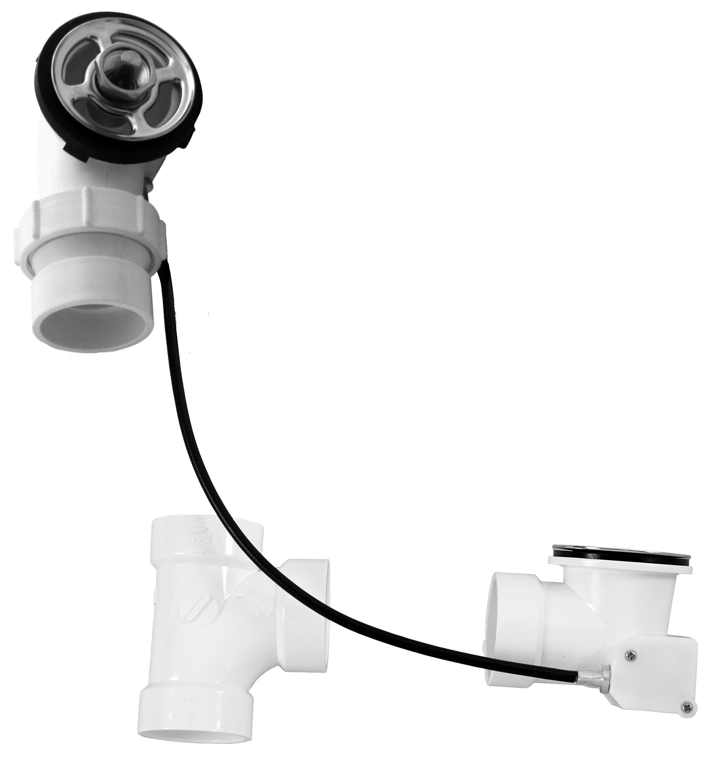 Westbrass D50P27BJ Sch. 40 PVC 27 in. Cable Drive Bath Waste - Ball Joint Head