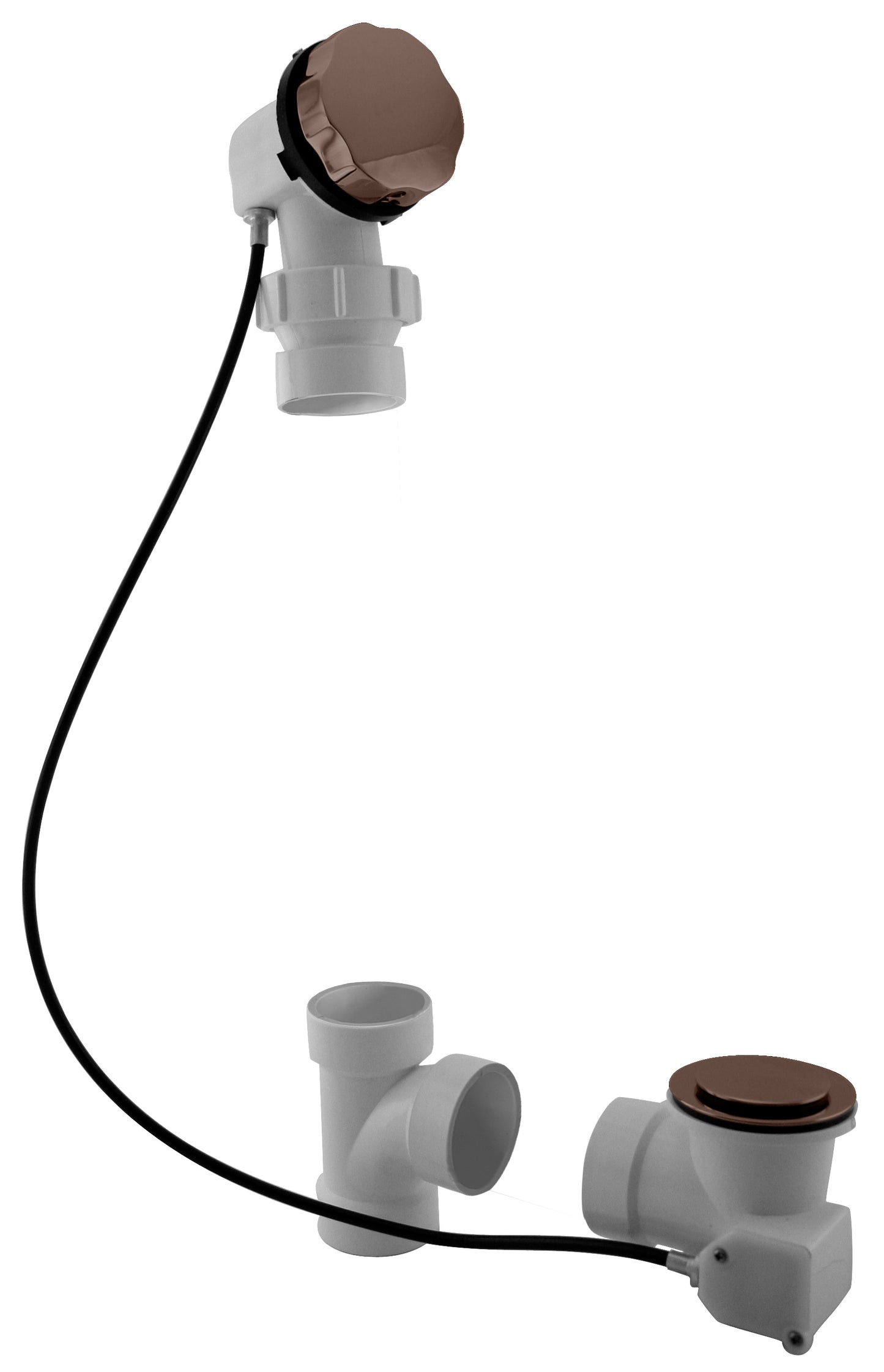 Westbrass D50P35BJ Sch. 40 PVC 35 in. Cable Drive Bath Waste - Ball Joint Head