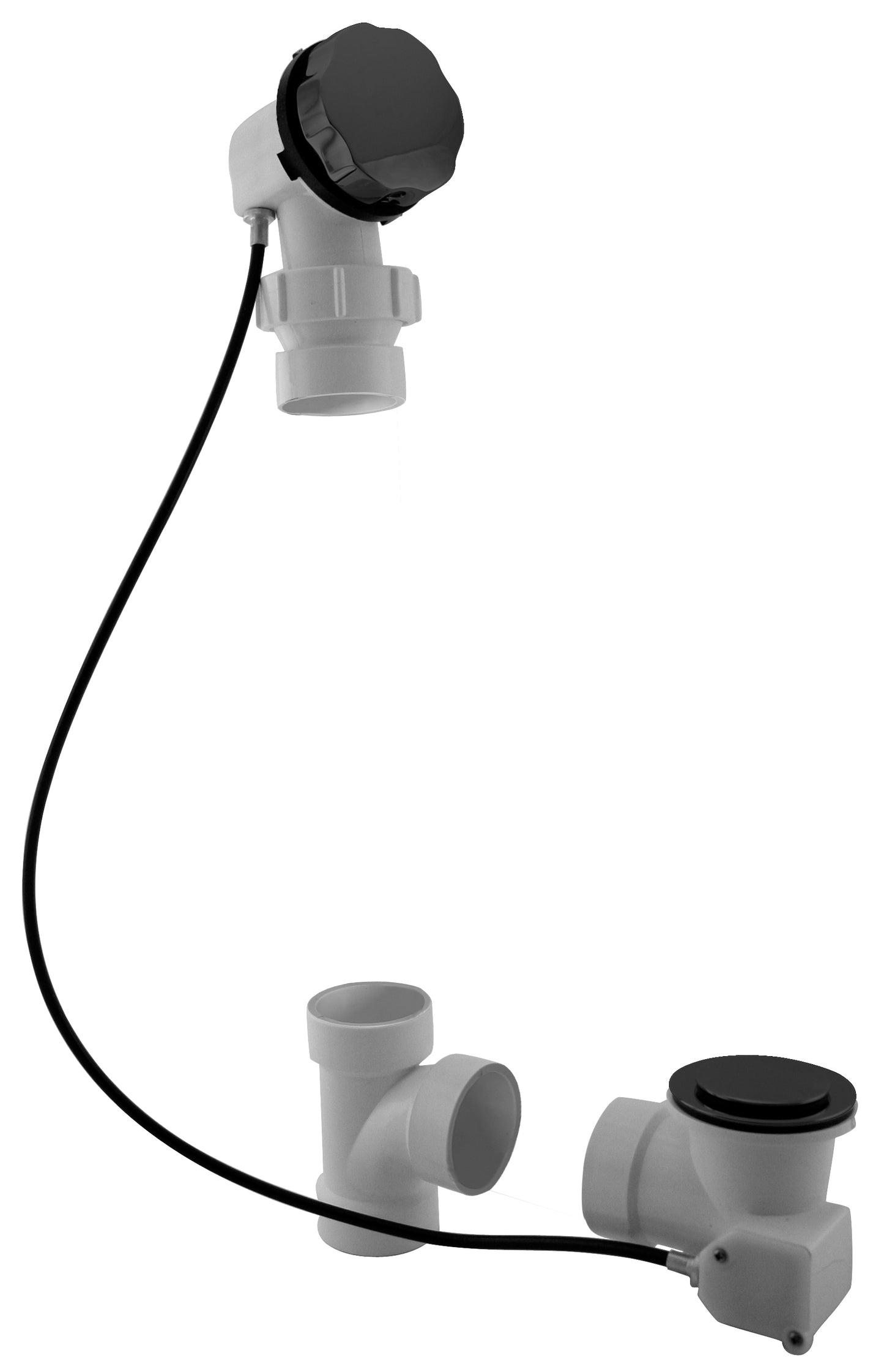 Westbrass D50P35BJ Sch. 40 PVC 35 in. Cable Drive Bath Waste - Ball Joint Head