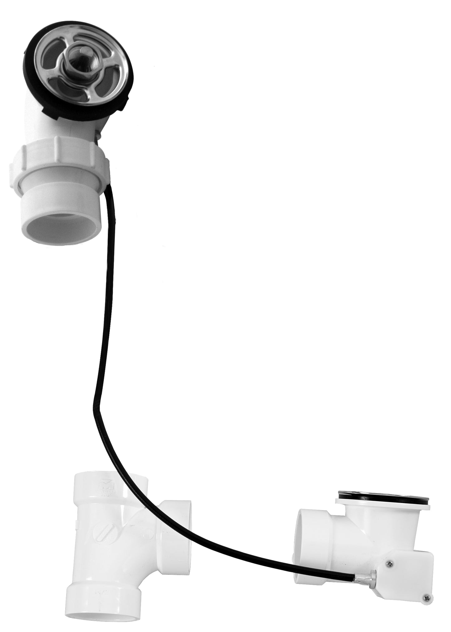 Westbrass D50P35BJ Sch. 40 PVC 35 in. Cable Drive Bath Waste - Ball Joint Head