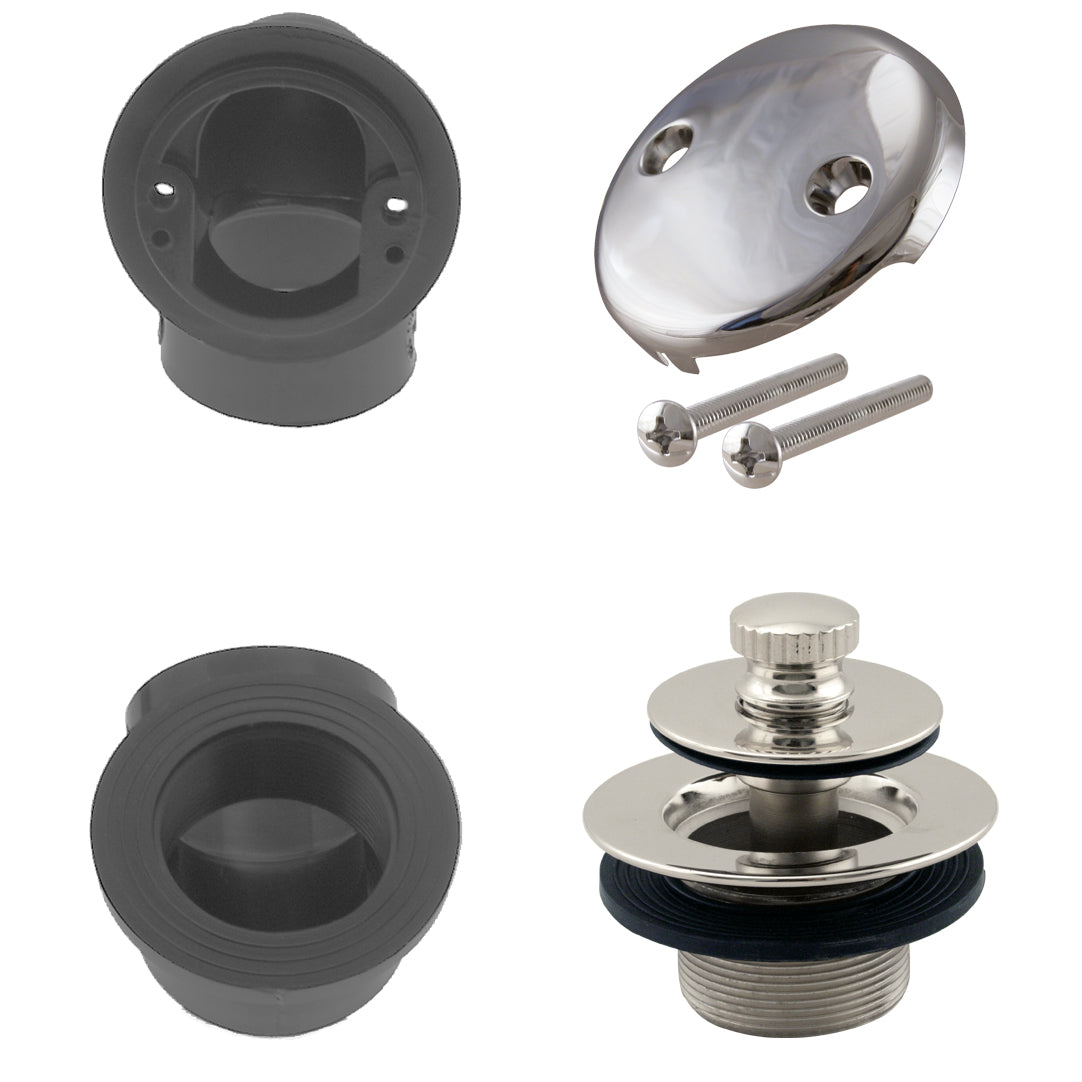 Westbrass D544 Twist and Close Sch. 40 ABS Plumbers Pack with Two-Hole Elbow