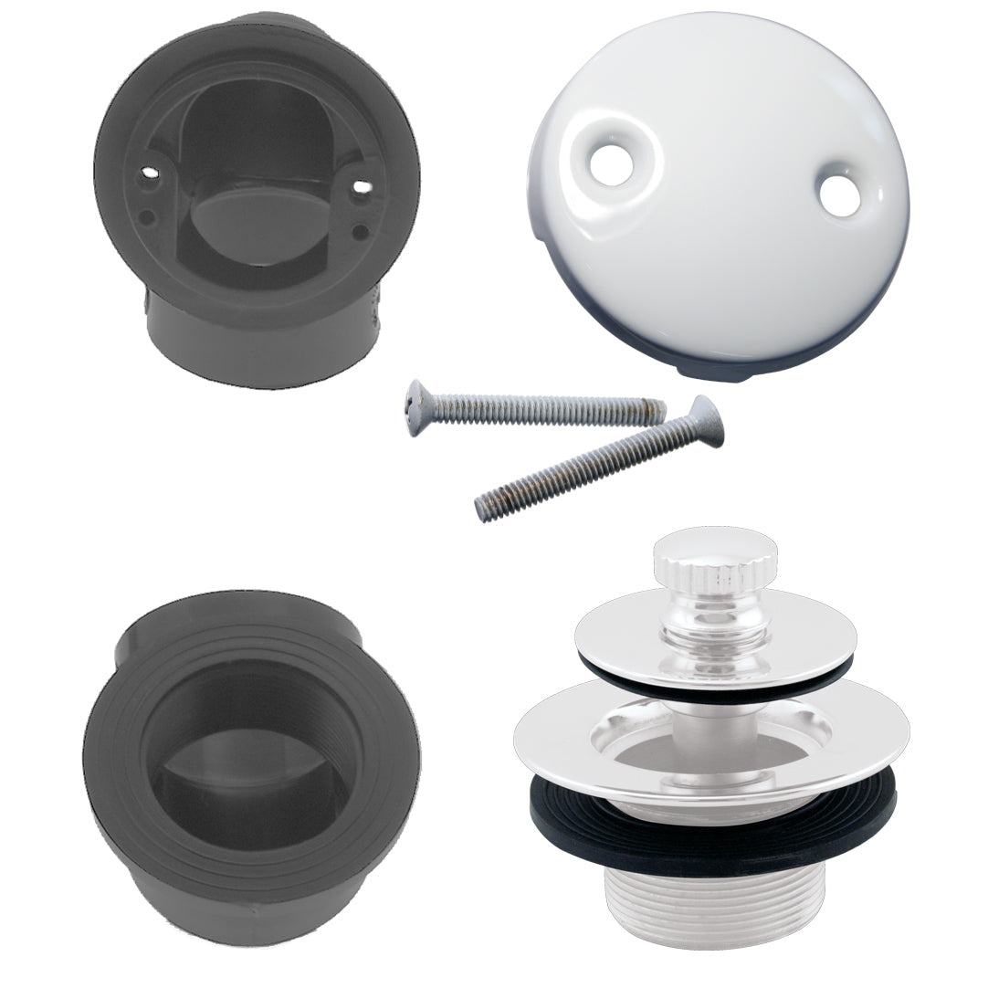 Westbrass D544 Twist and Close Sch. 40 ABS Plumbers Pack with Two-Hole Elbow