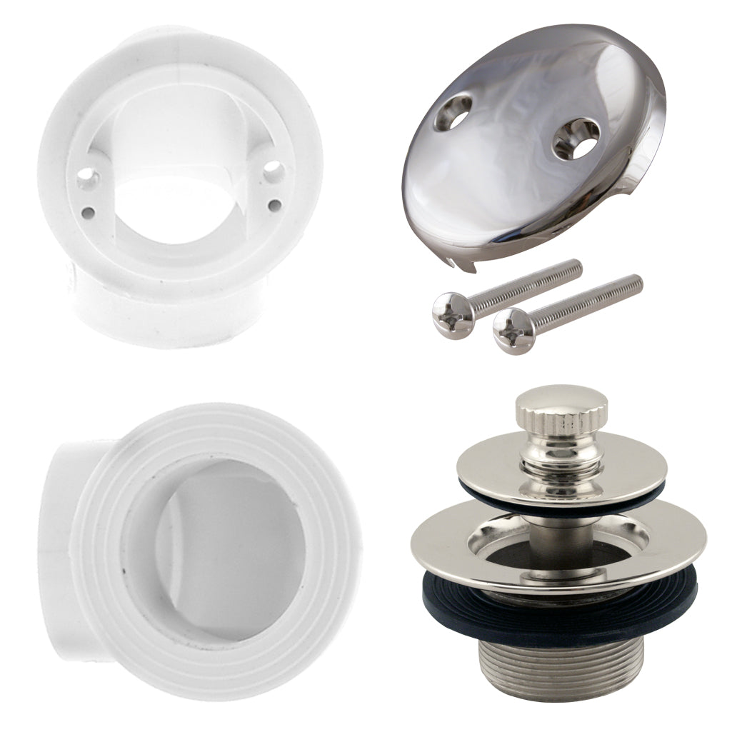 Westbrass D572 Pull  Drain Sch. 40 PVC Plumbers Pack with Two-Hole Elbow