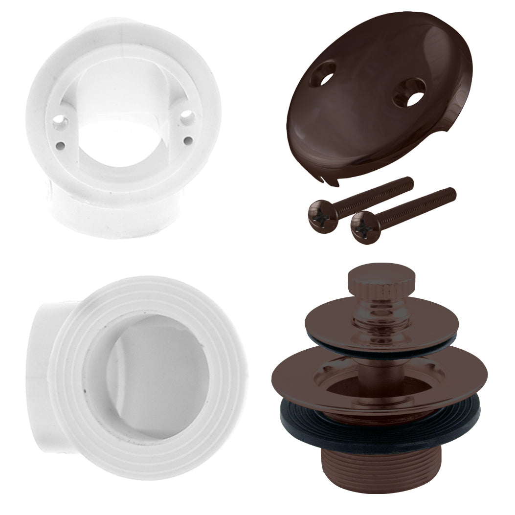 Westbrass D572 Pull  Drain Sch. 40 PVC Plumbers Pack with Two-Hole Elbow