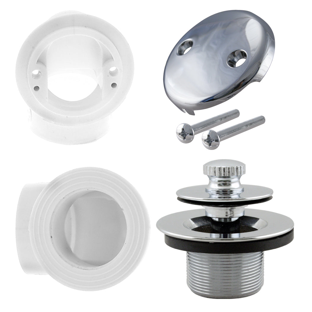 Westbrass D572 Pull  Drain Sch. 40 PVC Plumbers Pack with Two-Hole Elbow