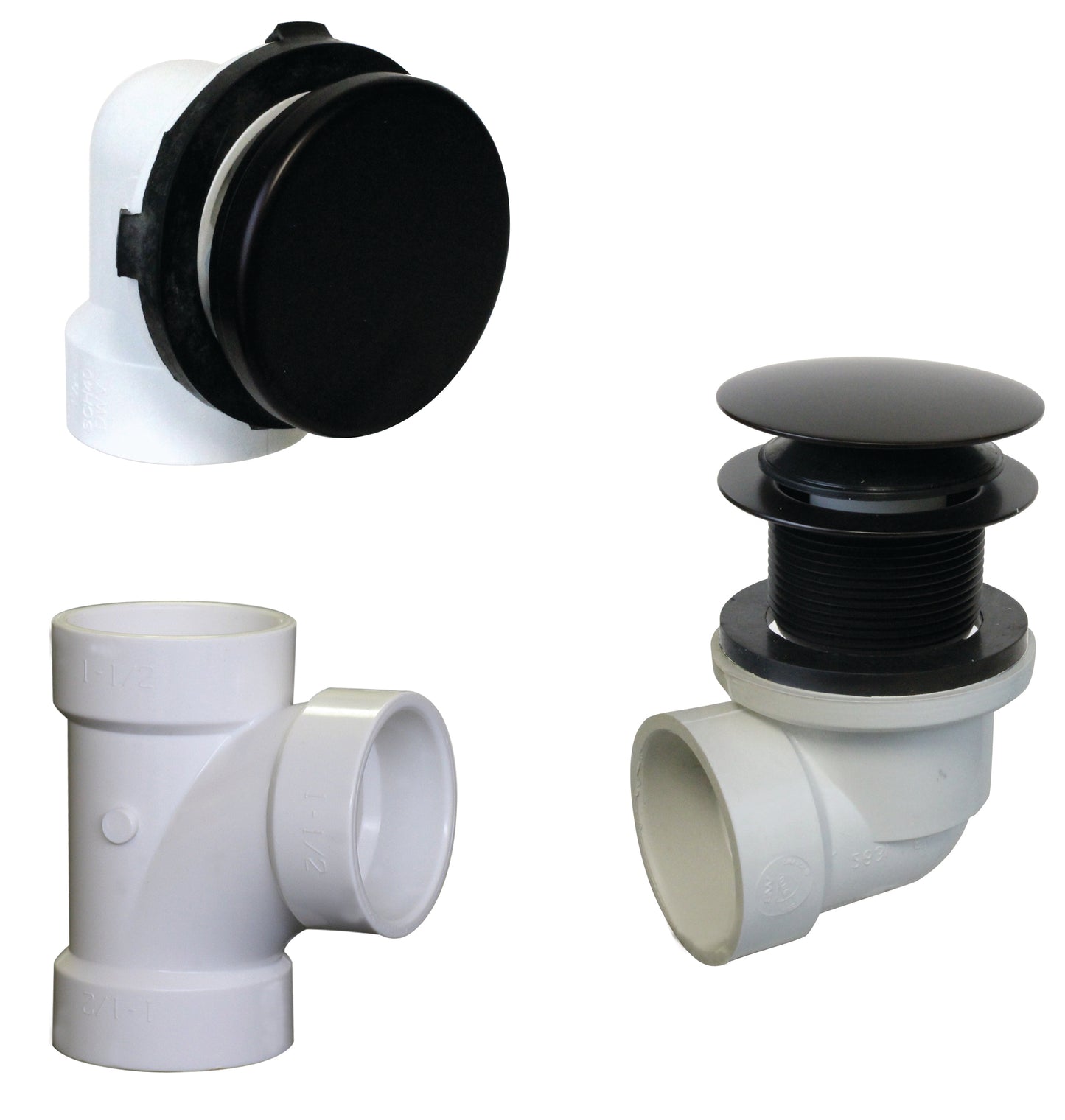 Westbrass D593PHRK Illusionary Overflow Sch. 40 PVC Plumbers Pack with Tip Toe Bath Drain
