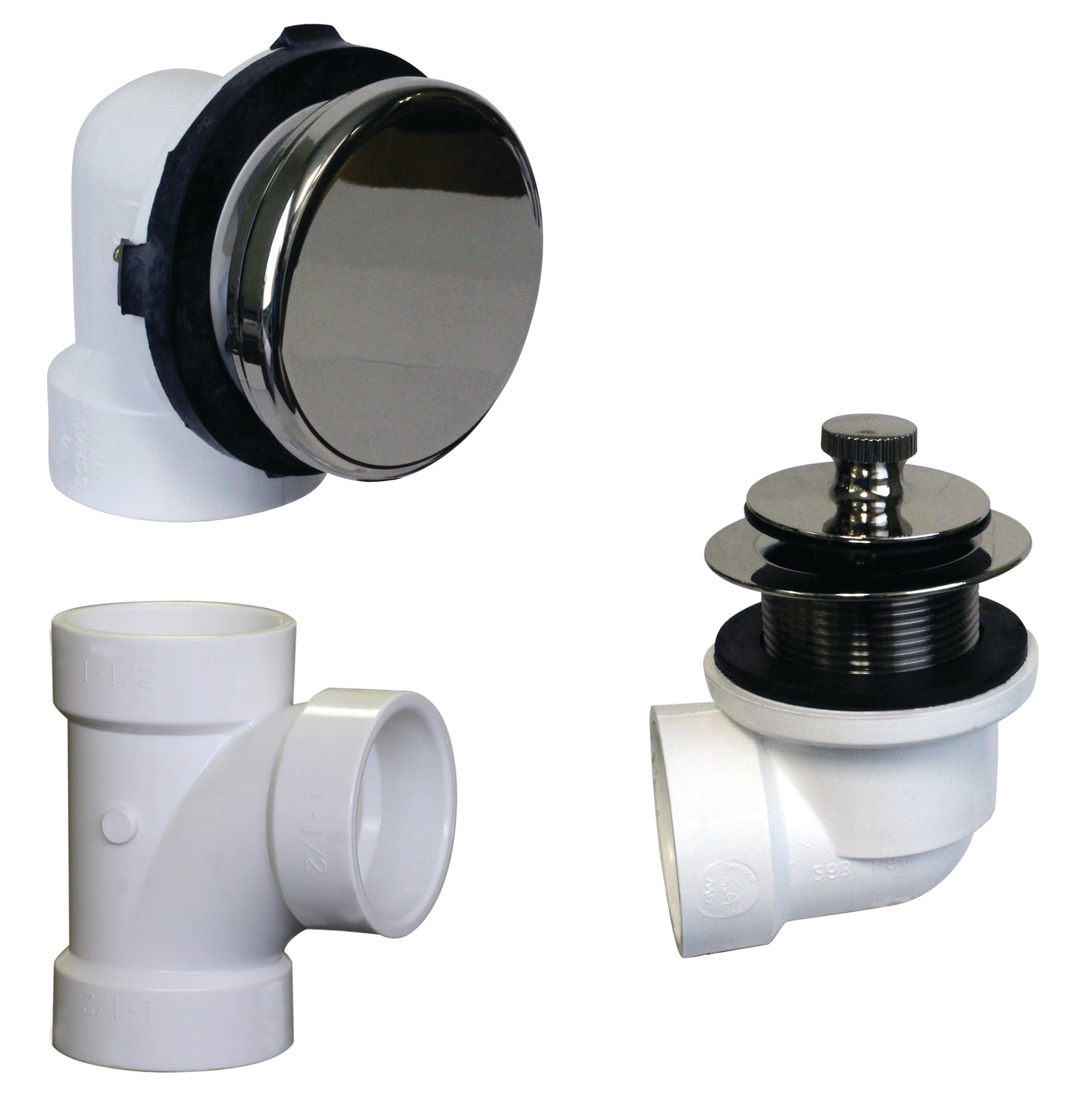 Westbrass D594PHRK Illusionary Overflow Sch. 40 PVC Plumbers Pack with Lift and Turn Bath Drain
