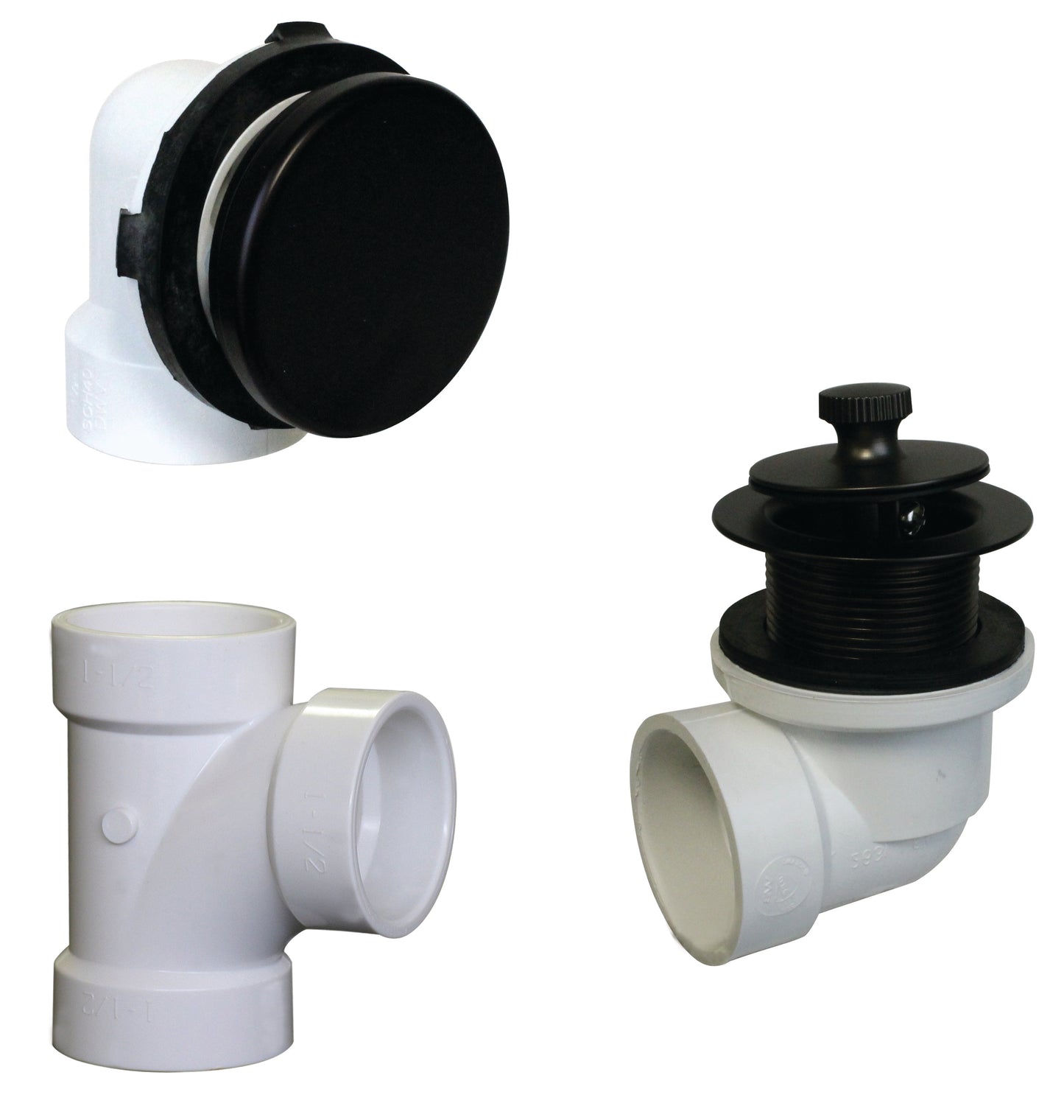 Westbrass D594PHRK Illusionary Overflow Sch. 40 PVC Plumbers Pack with Lift and Turn Bath Drain