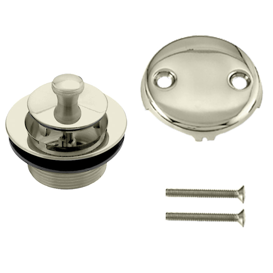 Westbrass D94-2 Twist and Close Tub Trim Set with Two-Hole Overflow Faceplate - Parent