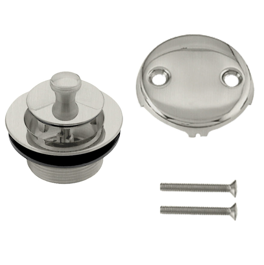 Westbrass D94-2 Twist and Close Tub Trim Set with Two-Hole Overflow Faceplate
