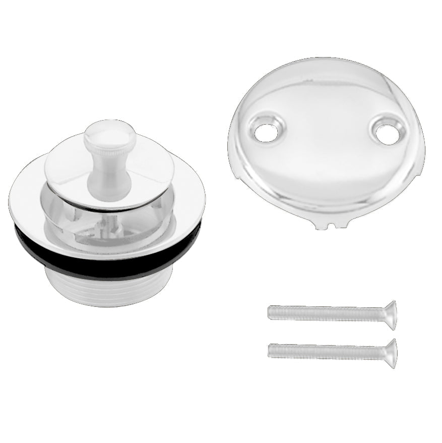 Westbrass D94-2 Twist and Close Tub Trim Set with Two-Hole Overflow Faceplate