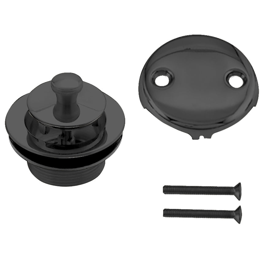 Westbrass D94-2 Twist and Close Tub Trim Set with Two-Hole Overflow Faceplate