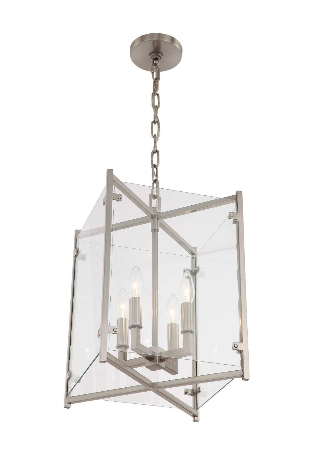 Crystorama DAN-8796-BN Danbury 4 Light Chandelier - Brushed Nickel