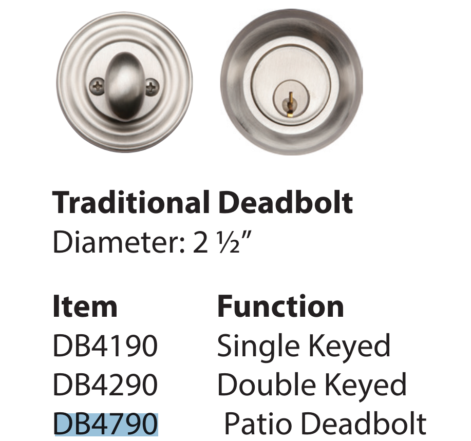 Ashley Norton DB4790-238 Round Patio Bolt - Parent