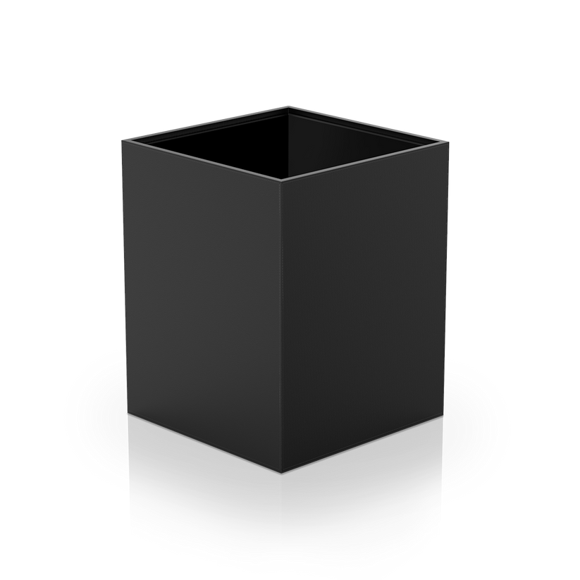 Decor Walther 0925060 DW BROWNIE PK Paper bin square Vegan Leather Black