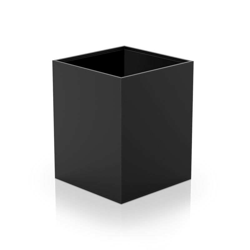 Decor Walther 0925060 DW BROWNIE PK Paper bin square Vegan Leather Black