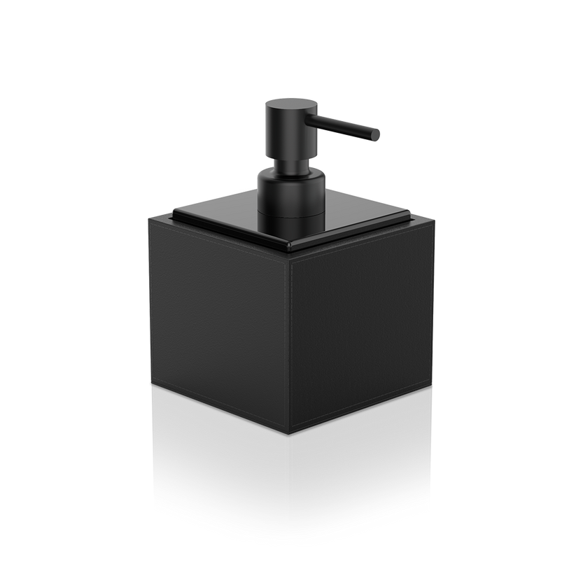 Decor Walther 0937860 DW BROWNIE SSP Soap dispenser - Vegan Leather Black with Porcelain Black and Pump - Black
