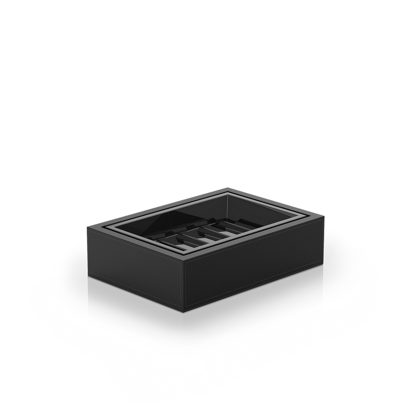 Decor Walther 0937960 DW BROWNIE STS Soap dish Vegan Leather Black / Porcelain Black