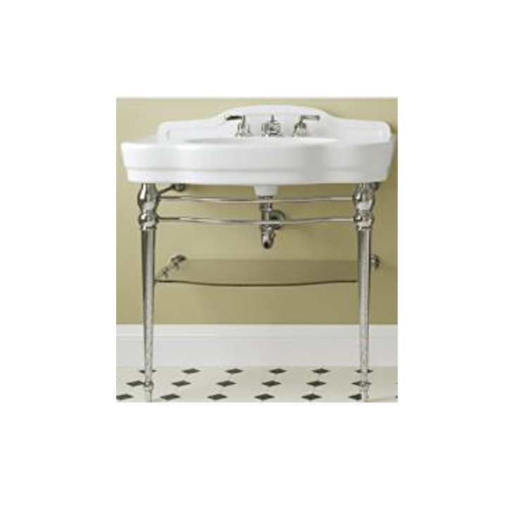 Devon & Devon DEMELODYJRBI3FTR Console with ceramic top and washbasin, shelf in extra-light transparent glass, 3 hole - Parent