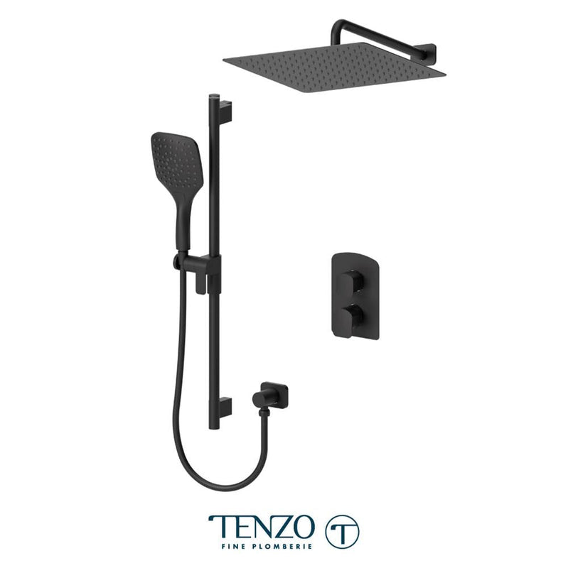 Tenzo DEPB32-20113-MB Delano T-Box Kit 2 Functions Pressure Balance Matte Black Finish