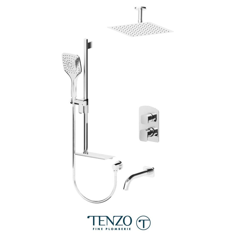 Tenzo DEPB33-513315-CR Delano T-Box Kit 3 Functions Pressure Balance Chrome Finish