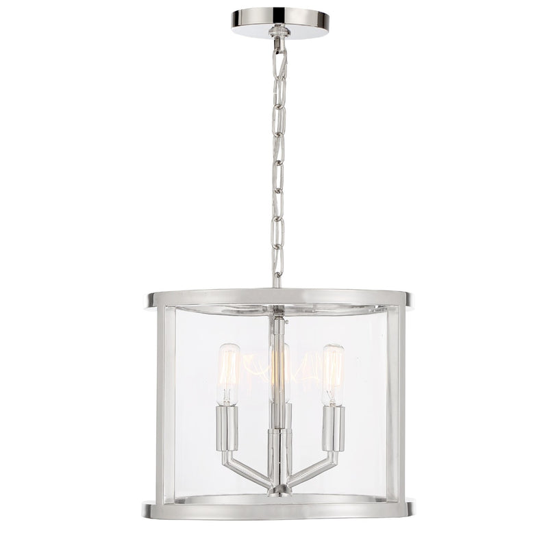 Crystorama DEV-B8003-PN Libby Langdon for Crystorama Devon 3 Light Lantern - Polished Nickel