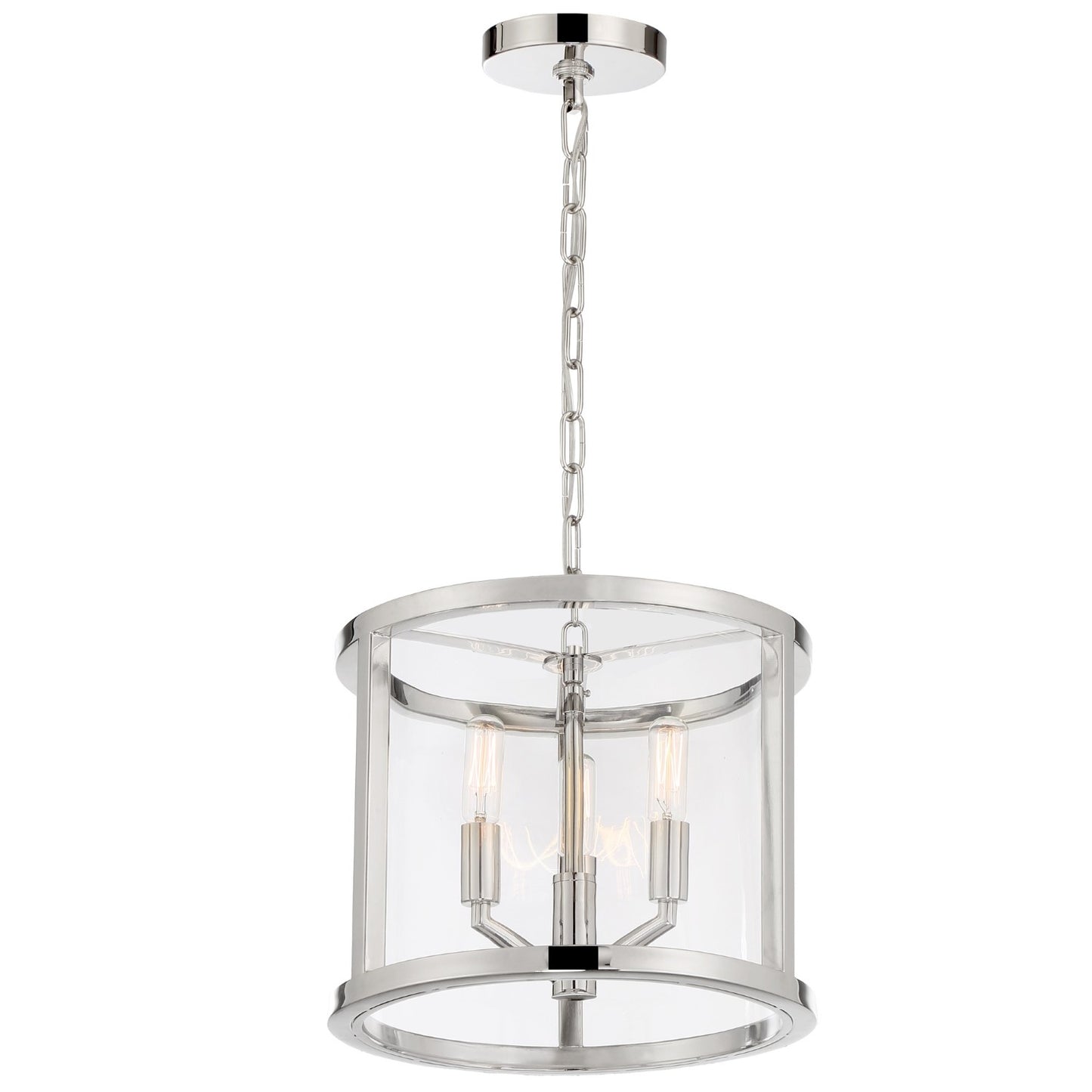Crystorama DEV-B8003-PN Libby Langdon for Crystorama Devon 3 Light Lantern - Polished Nickel