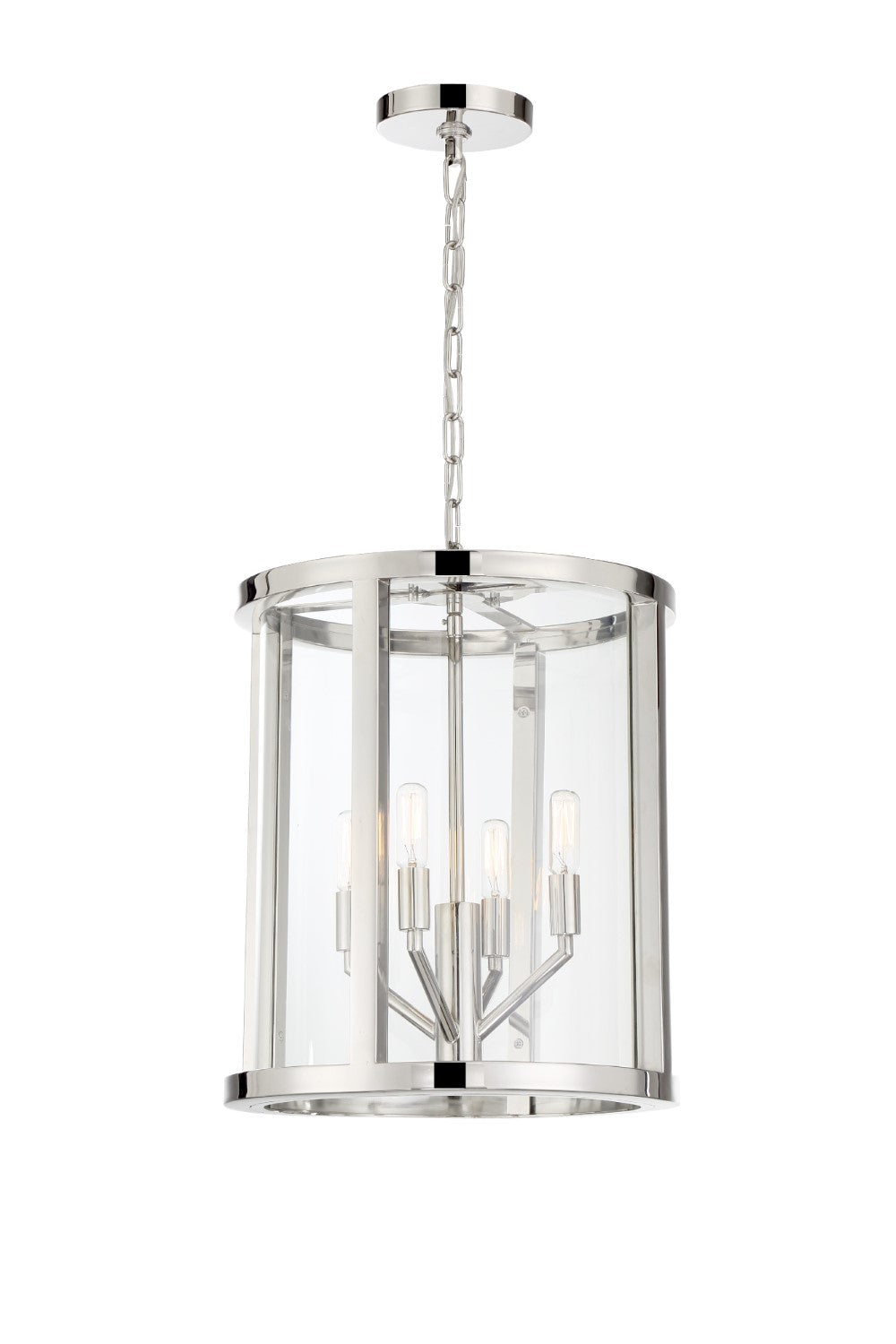 Crystorama DEV-B8004-PN Libby Langdon for Crystorama Devon 4 Light Lantern - Polished Nickel