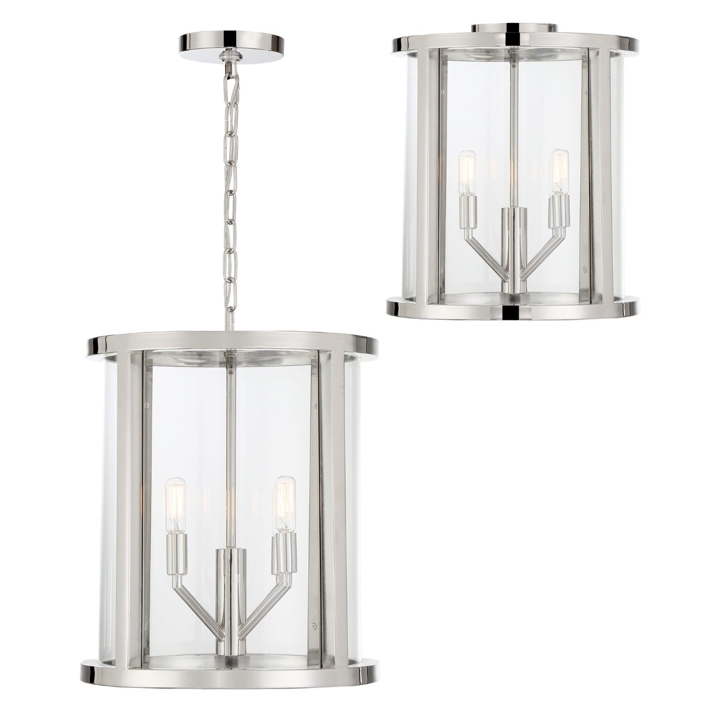 Crystorama DEV-B8004-PN Libby Langdon for Crystorama Devon 4 Light Lantern - Polished Nickel