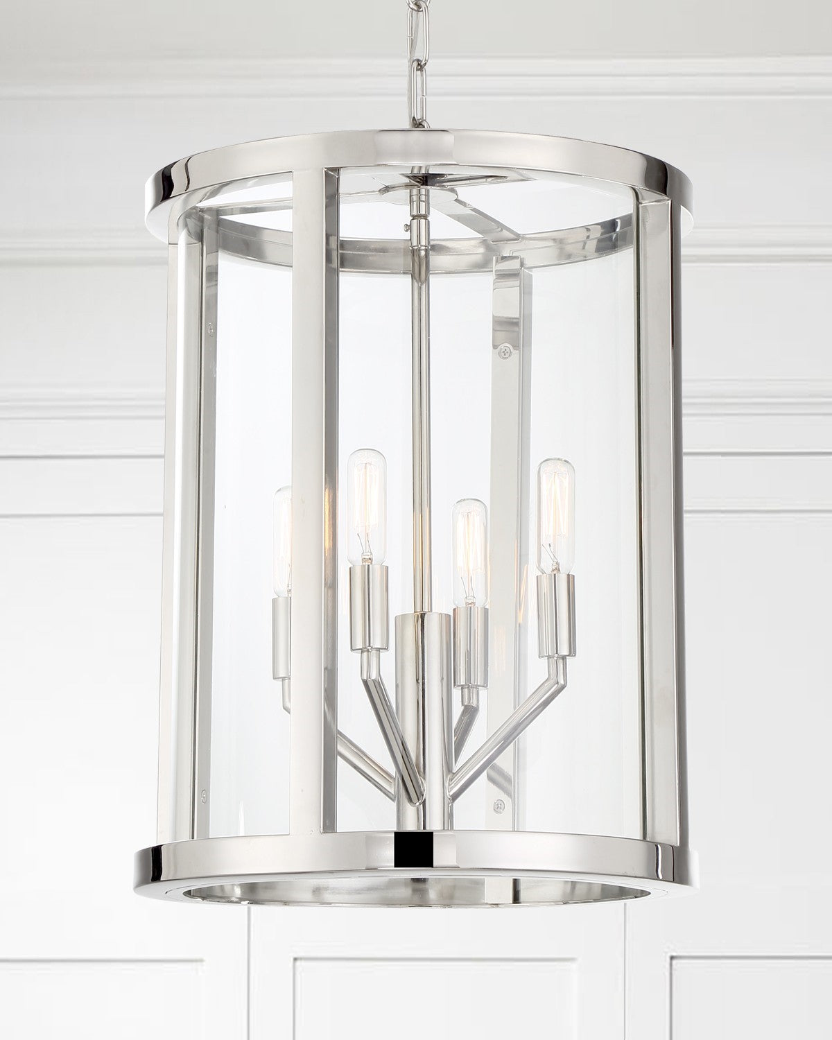 Crystorama DEV-B8004-PN Libby Langdon for Crystorama Devon 4 Light Lantern - Polished Nickel