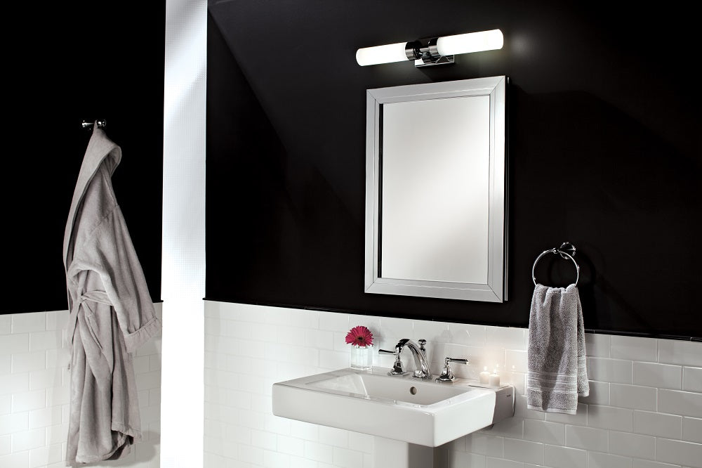GlassCrafters 19.125W x 30.125H Decorative Framed Mirror, Flat, Brushed Nickel