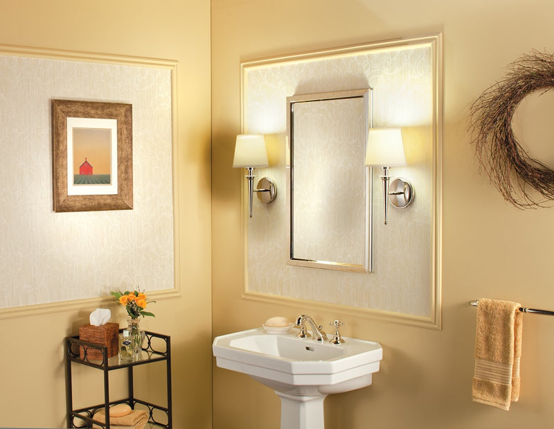 GlassCrafters 15.125W x 36.125H Trinity Decorative Framed Mirror, Flat, Brushed Nickel