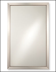 GlassCrafters 19.125W x 30.125H Trinity Decorative Framed Mirror, Beveled, Brushed Nickel