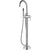 Westbrass DF02043 Single-Handle Bath, Floor Mounted 39 in. Tall, Hi-Flow Faucet with Contemporary Hand Held Sprayer and Hose Free Standing Tub Filler,