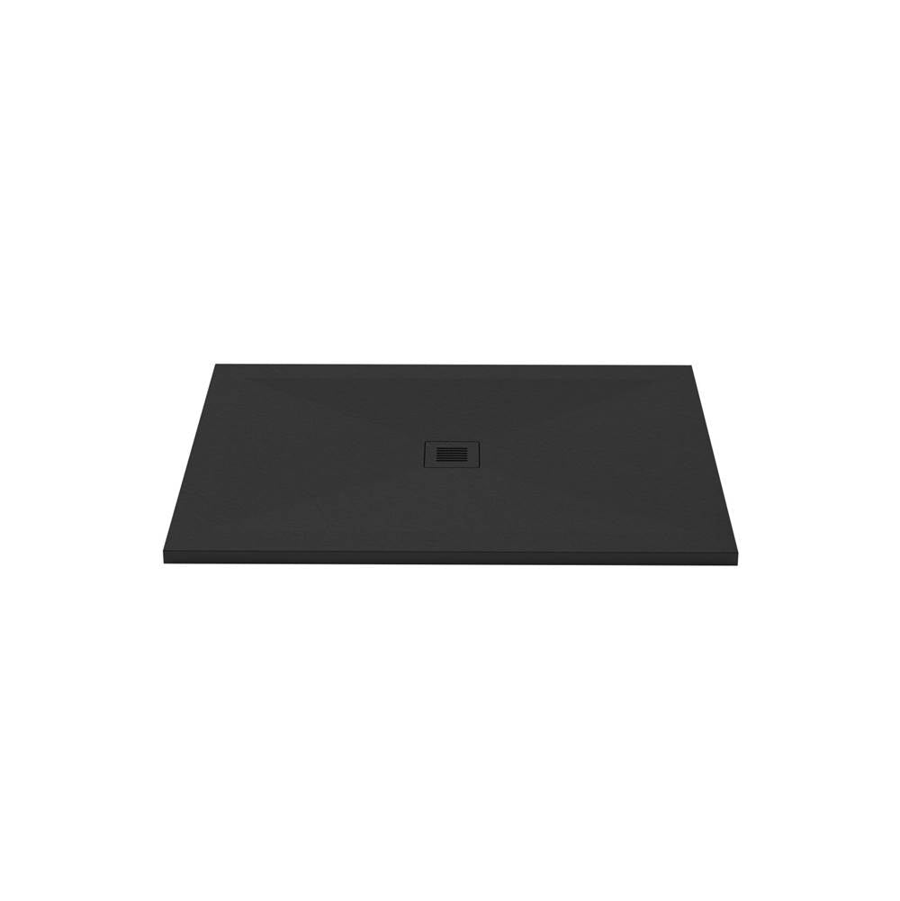 Wet Style DFL4836C-BS-4C Shower Base - Feel - 48 X 36 - Center Drain - Black Slate - 4 Cuts