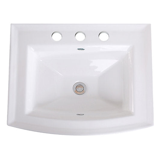 Nantucket Sinks DI-2320-R8 23 Inch Rectangular Drop-In Ceramic Vanity Sink
