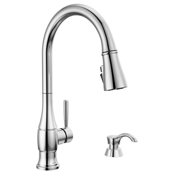 Delta 19831Z-SD-DST Single Handle Pull-Down Kitchen Faucet with Soap Dispenser and Shield Spray Technology
