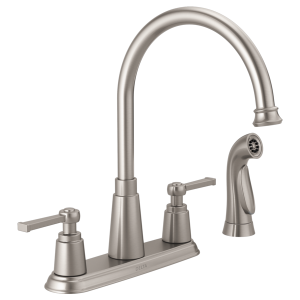 Delta 21742LF Two Handle Kitchen Faucet with Spray