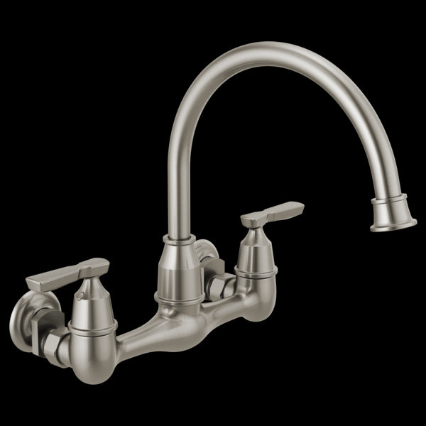 Delta 22722LF-SS Two Handle Wall Mounted Kitchen Faucet