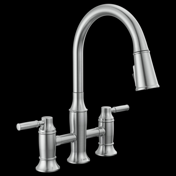 Delta 2384L-PR-DST Two Handle Pull-Down Bridge Kitchen Faucet - Parent