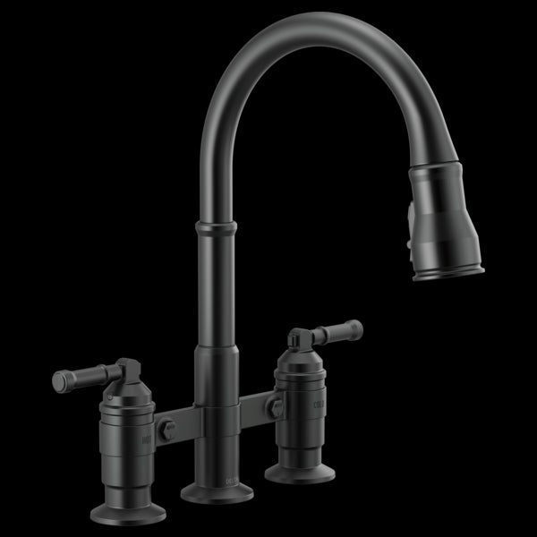 Delta 2390L-DST Two Handle Pull-Down Bridge Kitchen Faucet