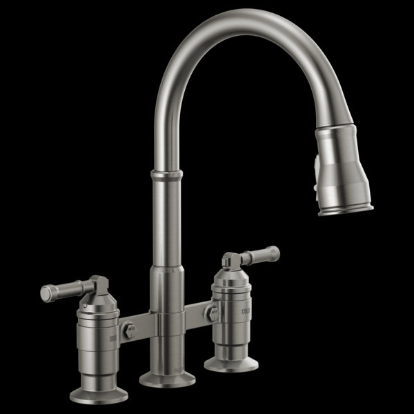 Delta 2390L-DST Two Handle Pull-Down Bridge Kitchen Faucet