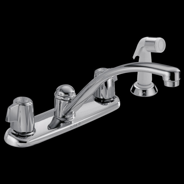 Delta 2400LF Two Handle Kitchen Faucet with Spray
