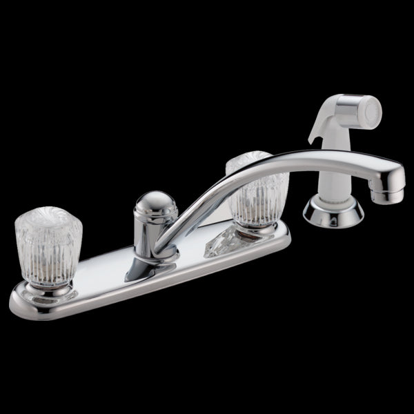 Delta 2402LF Two Handle Kitchen Faucet with Spray