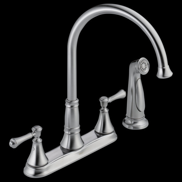Delta 2497LF Two Handle Kitchen Faucet with Spray