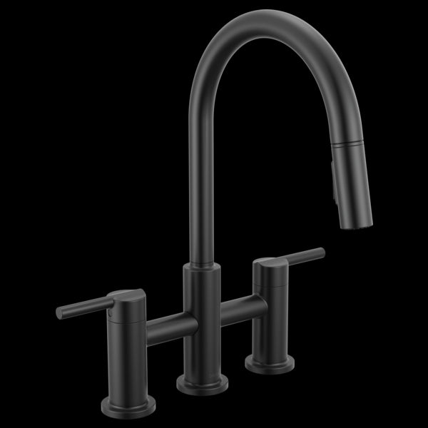 Delta 39876LF Two Handle Pull-Down Bridge Kitchen Faucet